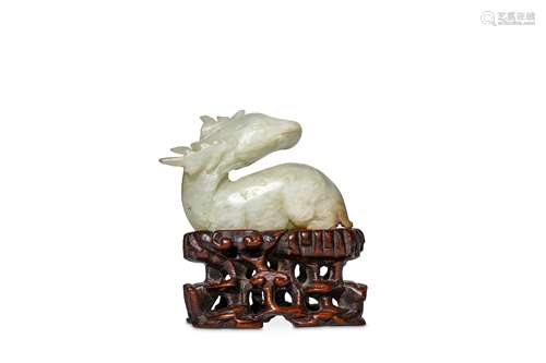 A CHINESE JADE CARVING OF A DEER. Ming Dynasty. Se