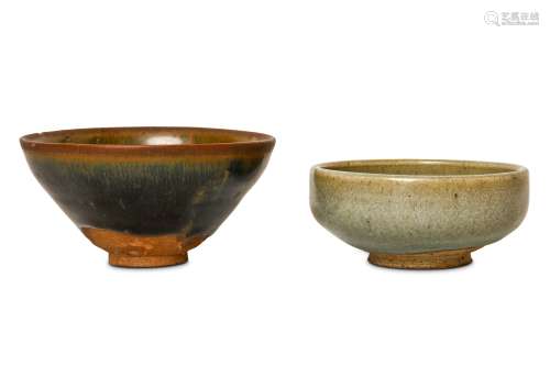 A CHINESE 'HARE'S FUR' TEA BOWL AND A JUN BOWL. Song Dynasty.