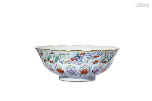 A CHINESE FAMILLE ROSE MOULDED BOWL. Qing Dynasty,