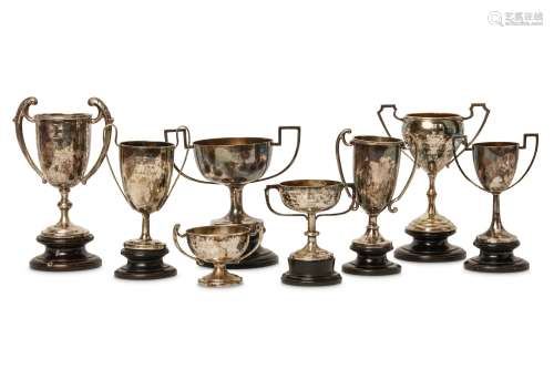 A COLLECTION OF CHINESE SILVER TROPHIES. Early 20th Century. 6-14cm H. (23) 二十世紀初   銀製獎杯一組