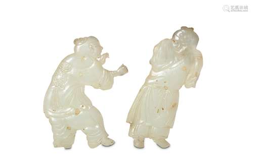 TWO CHINESE JADE ‘FIGURATIVE’ PLAQUES.