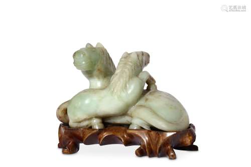 A CHINESE JADE ‘HORSE’ CARVING. 20th Century