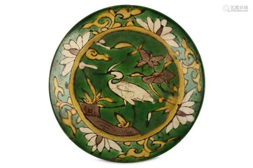 A CHINESE SANCAI ‘EGRET’ DISH. Liao dynasty.