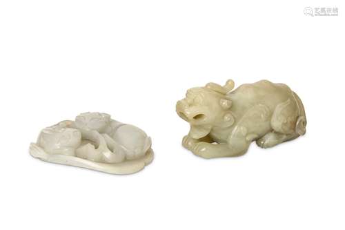 TWO CHINESE JADE CARVINGS.