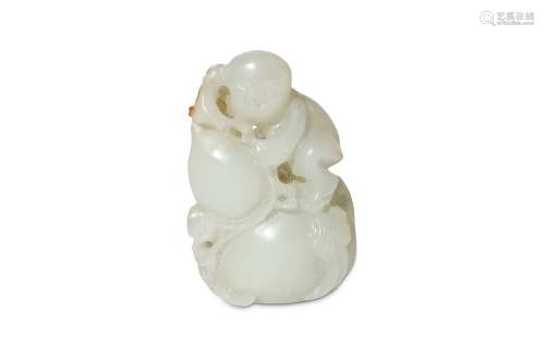 A CHINESE JADE ‘BOY’ CARVING. Qing Dynasty.
