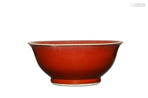 A CHINESE COPPER-RED GLAZED BOWL. Qing Dynasty. Th