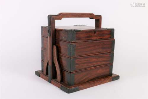 A Chinese Wood Box With Cover