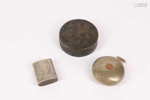 Set of Three Chinese Bronze Boxes