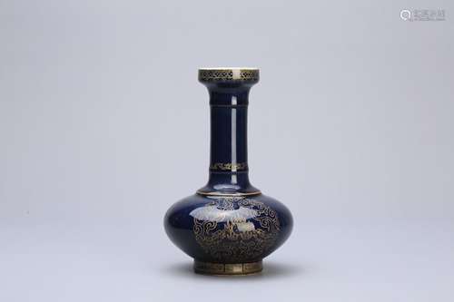 A Chinese Blue Glazed Porcelain Vase