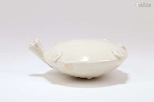 A Chinese White Glazed Porcelain Decoration with Turtle Shape