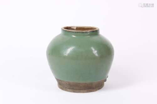 A Chinese Celadon Glazed Porcelain Jar