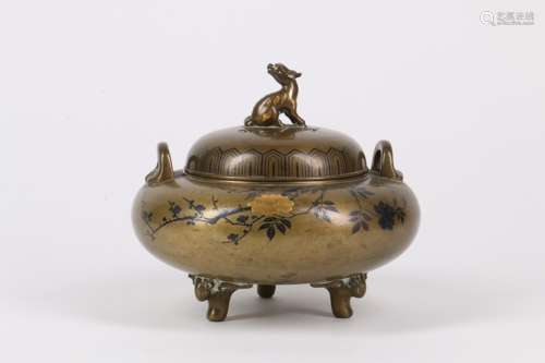 A Gilt Bronze Incense Burner