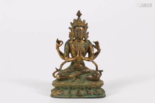 A Chinese Gilt Bronze Buddha