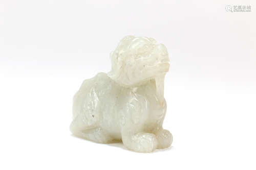 A Chinese Carved Jade Foo Dog Decoration