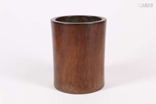 A Chinese Wood Brush Pot