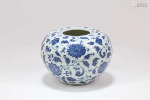 A Chinese Blue and White Porcelain Water Pot