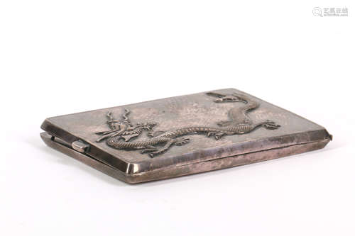 A Chinese Silver Box with Dragon Decoration