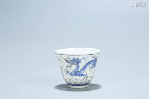 A Chinese Blue and White Porcelain Cup