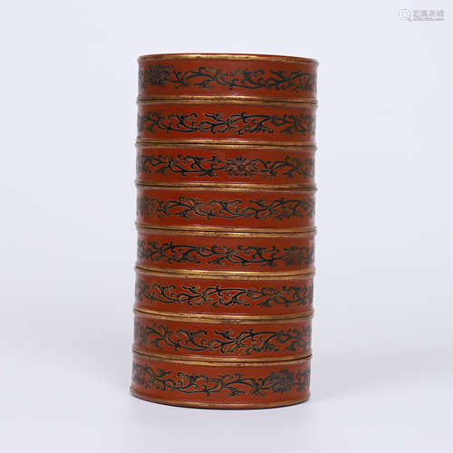 CHINESE EIGHT LAYERS LACQUER ROUND CASE