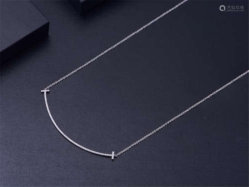 TIFFANY 18K WHITE GOLD DIAMOND NECKLACE