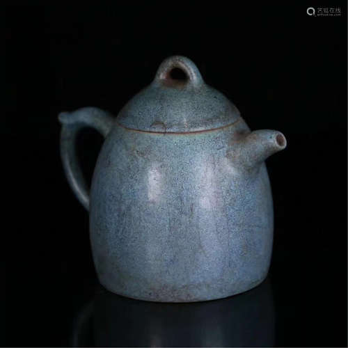 CHINESE ROBBIN EGG GLAZE YIXING ZISHA CLAY TEA POT