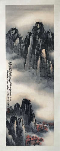 CHINESE SCROLL PAINTING OF MOUNTAIN VIEWS