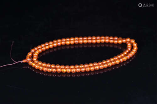 CHINESE AMBER BEAD NECKLACE