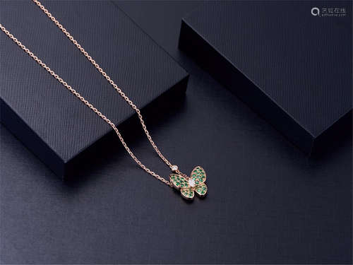 VCA BUTTERFLY 18K ROSE GOLD NECKLACE