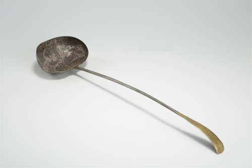 CHINESE PARTLY GILT SILVER SPOON LIAO JIN DYNASTY