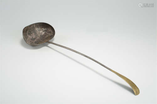 CHINESE PARTLY GILT SILVER SPOON LIAO JIN DYNASTY