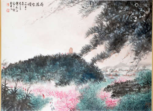 CHINESE SCROLL PAINTING OF MOUNTAIN VIEWS