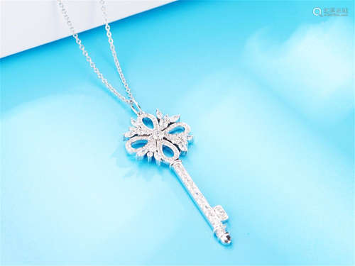 TIFFANY 18K WHITE GOLD DIAMOND PENDNAT