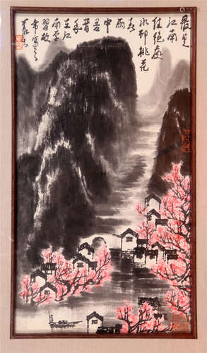 CHINESE SCROLL PAINTING OF MOUNTAIN VIEWS