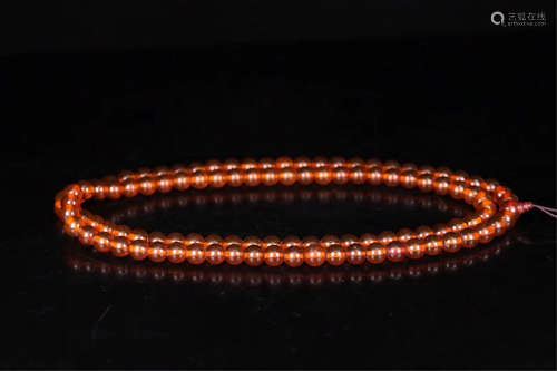 CHINESE AMBER BEAD NECKLACE