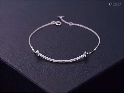 TIFFANY 18K WHITE GOLD DIAMOND BRACELET