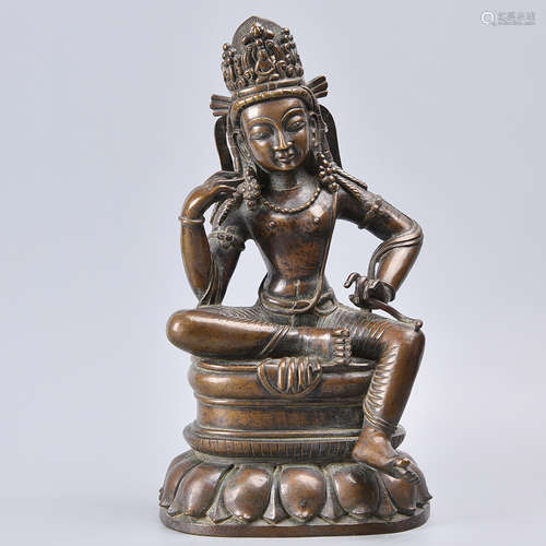 CHINESE BRONZE FIGURE OF GUANYIN