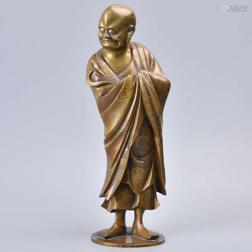 CHINESE BRONZE FIGURE OF LOHAN