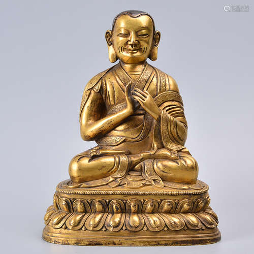 CHINESE GILT BRONZE FIGURE OF TARA