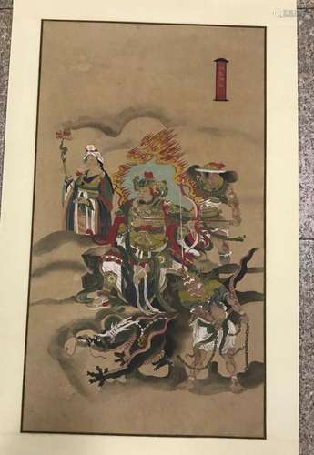 CHINESE INK AND COLOR SCROLL PAINTING