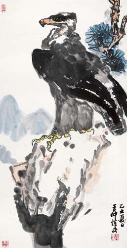 王仲谋 （1920-1990） 鹰 设色纸本立轴