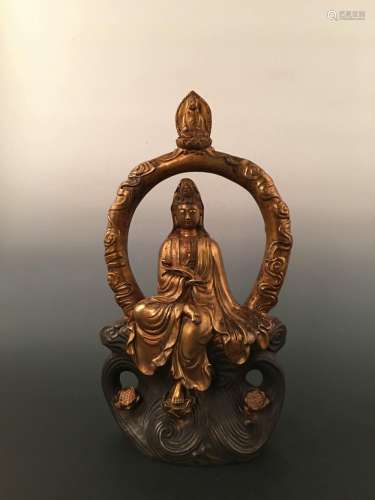 Chinese Gilt Bronze Buddha Statue With Qian Long Mark