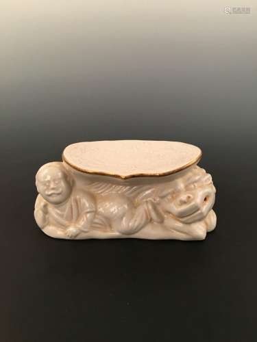 Chinese Ding Yao White Glazed Porcelain Pillow