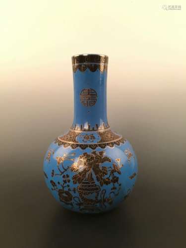 Chinese Blue Ground With Gilt 
