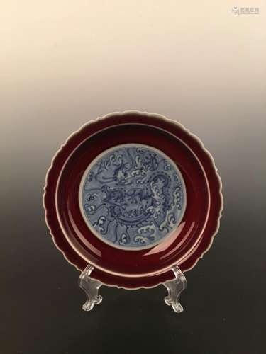 Chinese Blue Dragon Plate