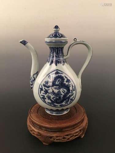 Chinese Blue&White Glazed Tea Pot With Lid