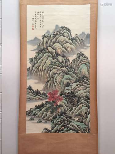 Chinese Hanging Scroll Of Landscape
