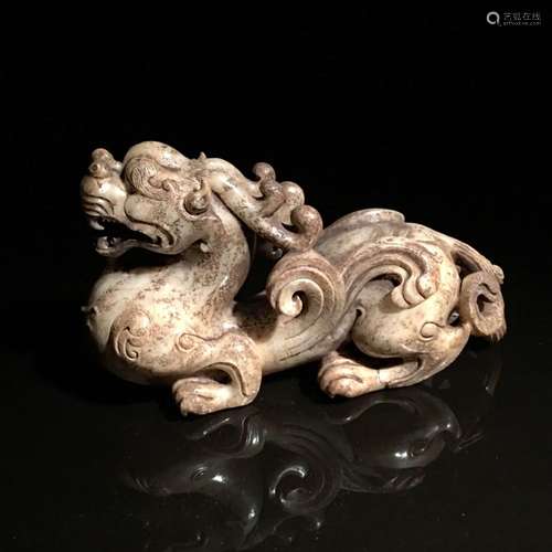 Chinese Jade Dragon Statue