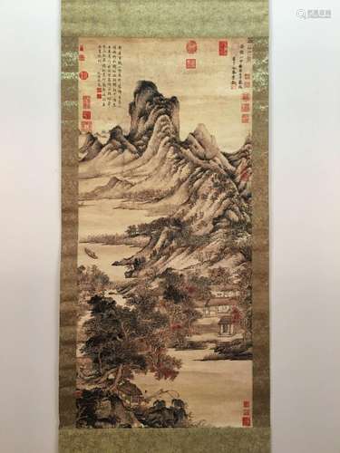 Chinese Hanging Scroll Of Landscape Replica