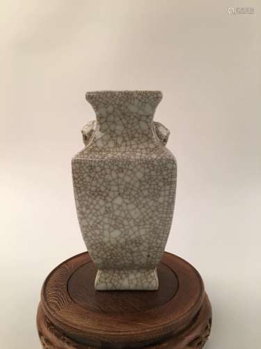 Chinese Guan Ware Square Vase