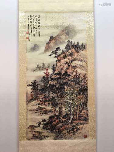 Chinese Hanging Scroll Of Landscapes